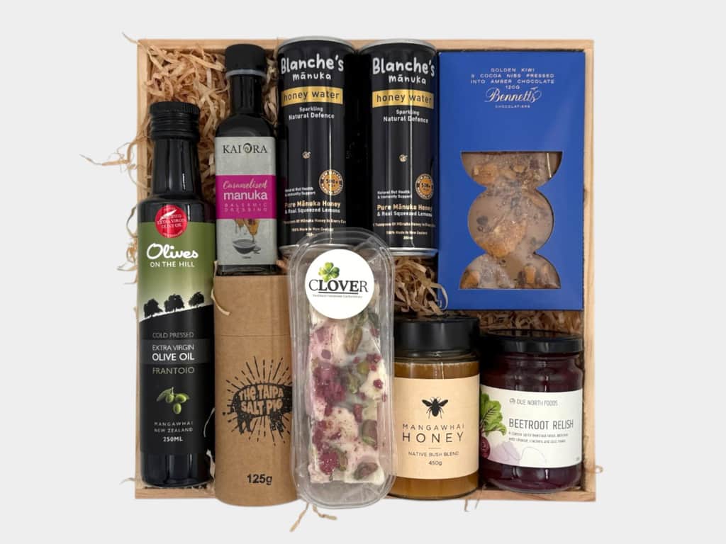 Notable Northland Gift Box with The Taipa Salt Pig sea salt and other Northland made treats