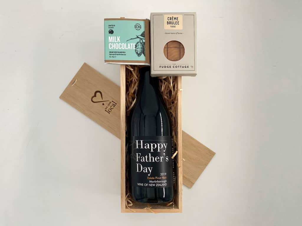 Father's Day gift box with Pinot Noir and treats